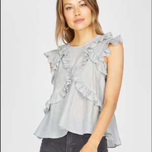 NWT greylin striped ruffle top small